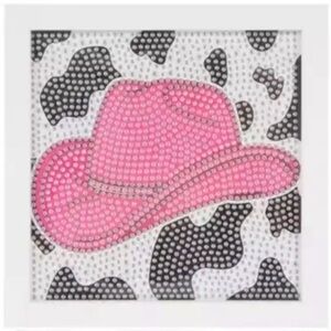 HOBBY LOBBY Pink Cowboy Hat & Cow Print Diamond Painting